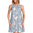 thumbnail image 1 of Balery Lily Flower Vestidos de verano para mujer con estampado: vestido holgado sin mangas, vestido playero informal y cómodo para días calurosos., 1 of 7