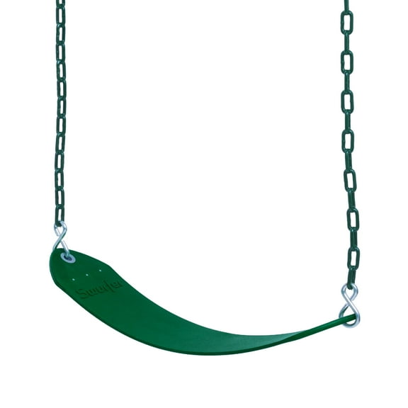 Swurfer Classic Playground Belt Tree Swing with Pinch Free Rubber Coated 66" Metal Hanging Chains, Holds 155lbs, Ages 4 and Up