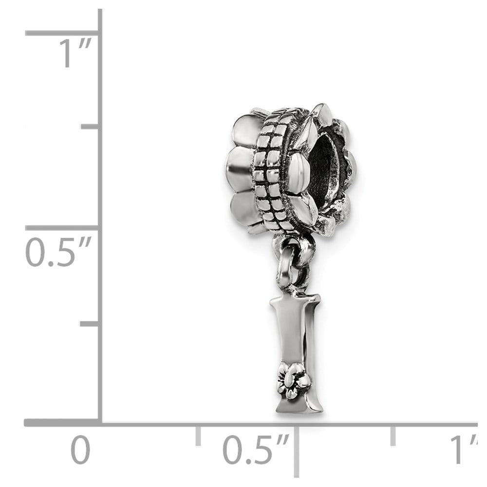 925 Sterling Silver Reflections Letter S Dangle Bead; for Adults and Teens; for Women and Men