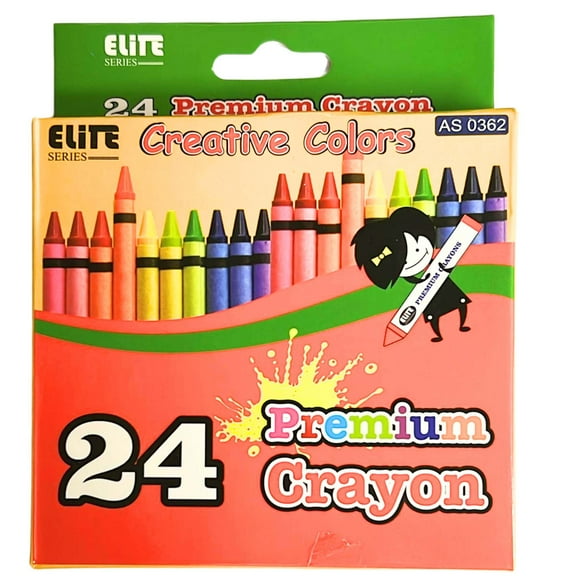 Elite Series – Count Box of Non-Toxic Crayons: 24CT