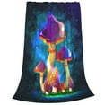 thumbnail image 2 of Honeii Magic Mushrooms ,Fireflies Print Fleece Blanket - Throw Blanket for Bed, Sofa, Couch, Camping, and Travel , Microplush Ultra Soft Warm Blanket-60"x50", 2 of 7