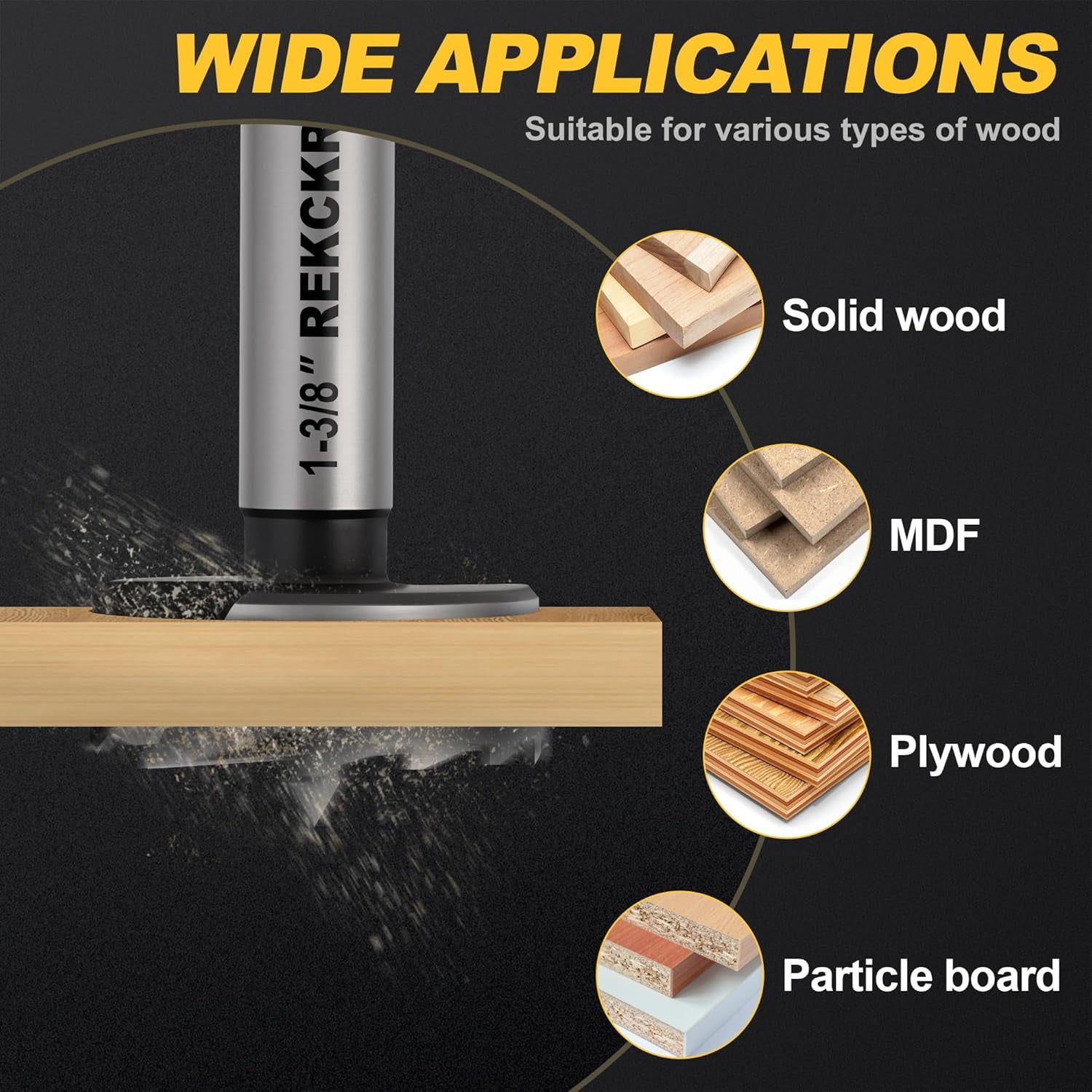 FRKSMD-3-1/2 Inch Forstner Bit, 3-1/2" Forstner Drill Bit for Woodworking, Hinge Cutter for Hardwood, Plywood, Plastic