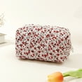 thumbnail image 1 of Travel Floral Quilted Cosmetic Organizer Portable Small Bag for Toiletries and Makeup Storage, 1 of 6