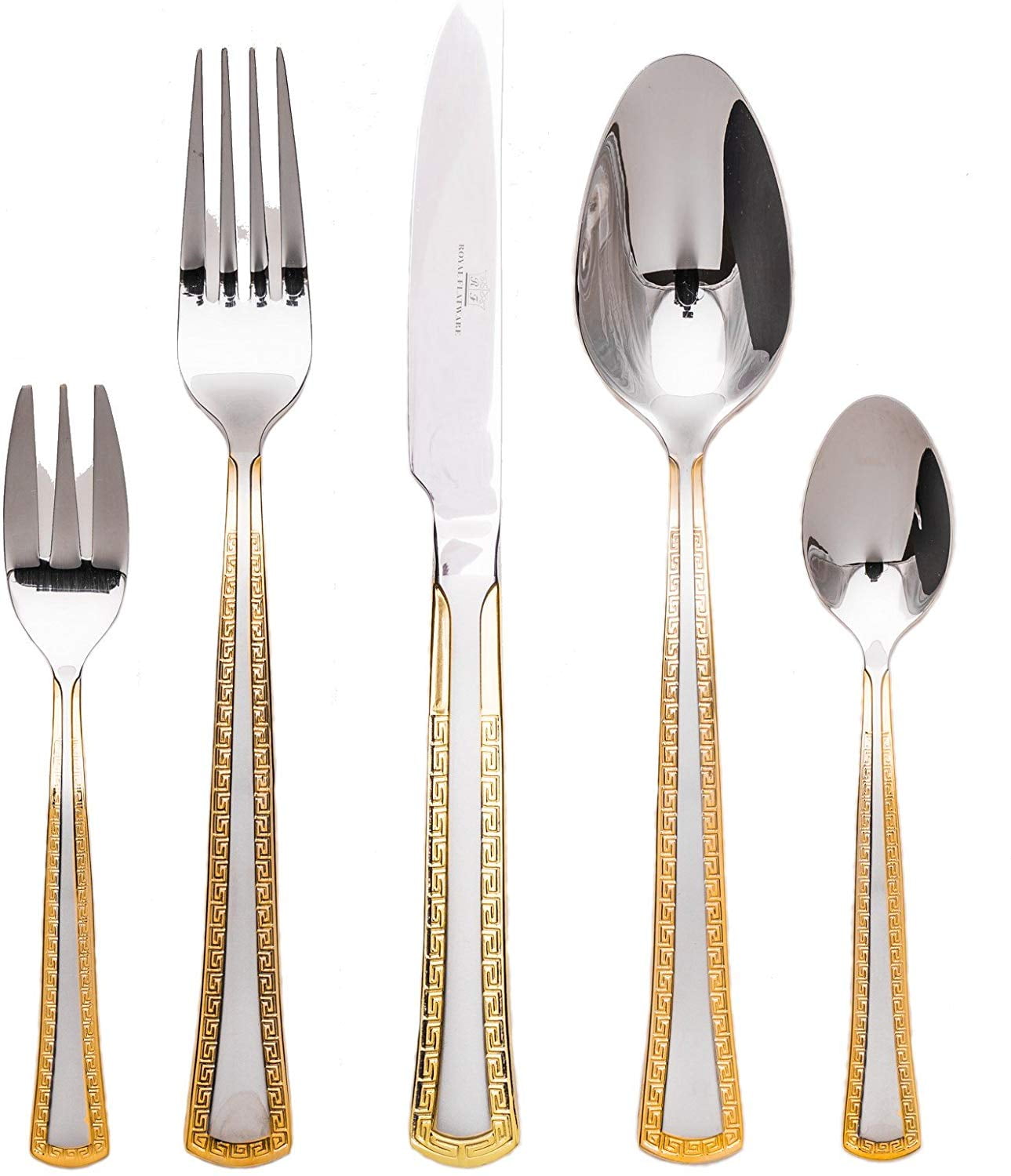 Royal Flatware RF2240, 'Gold/Satin' 20Piece Premium Surgical Stainless