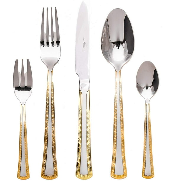Royal Flatware RF2240, 'Gold/Satin' 20Piece Premium Surgical Stainless
