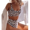 thumbnail image 3 of Women's Leopard Bralette High Waist Bikini, 3 of 10