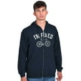 thumbnail image 4 of I'm Fixed Bike Gear Riding Cyclist Zip Hoodie Sweatshirt Men Brisco Brands M, 4 of 6