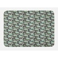 thumbnail image 1 of Floral Bath Mat, Abstract Simplistic Flowers and Leaves, Plush Bathroom Decor Mat with Non Slip Backing, 29.5" X 17.5", Grey Pale Sage Green, by Ambesonne, 1 of 2