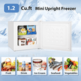 thumbnail image 5 of LHRIVER Mini Upright Freezer Compact Refrigerators，1.2Cu.ft Small Stand up Freezer for Home Office, White, 5 of 7