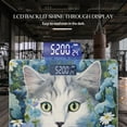 thumbnail image 3 of High Precision Body Weight Scale Smart Bathroom Scales with Large LCD Display(400lbs),Decorative for Bedroom-Gray And White Cat With Green Eyes Surrounded By Blue Daisies, 3 of 4