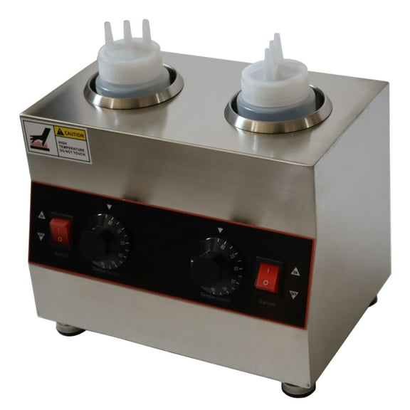 2 Grids Electric Sauce warmer 110V Jam Heat Preservation Machine with 2 Squeeze Sauce Bottle