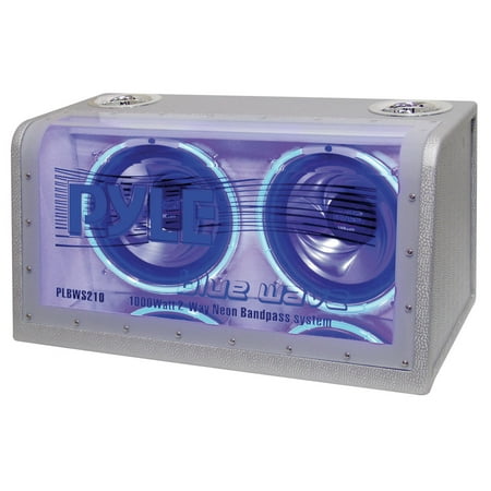 PYLE PLBWS212 - Dual 12'' 1200 Watt Bandpass w/Neon Woofer Rings Enclosure