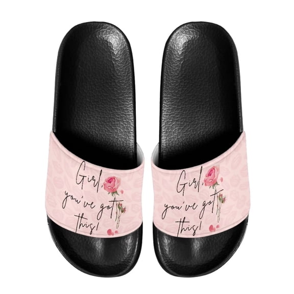 Psesaysky Women's Rose Pink Slide Sandals Summer House Slipers Soft Comfortable Bathroom Beach Sandals Size 6-13.5