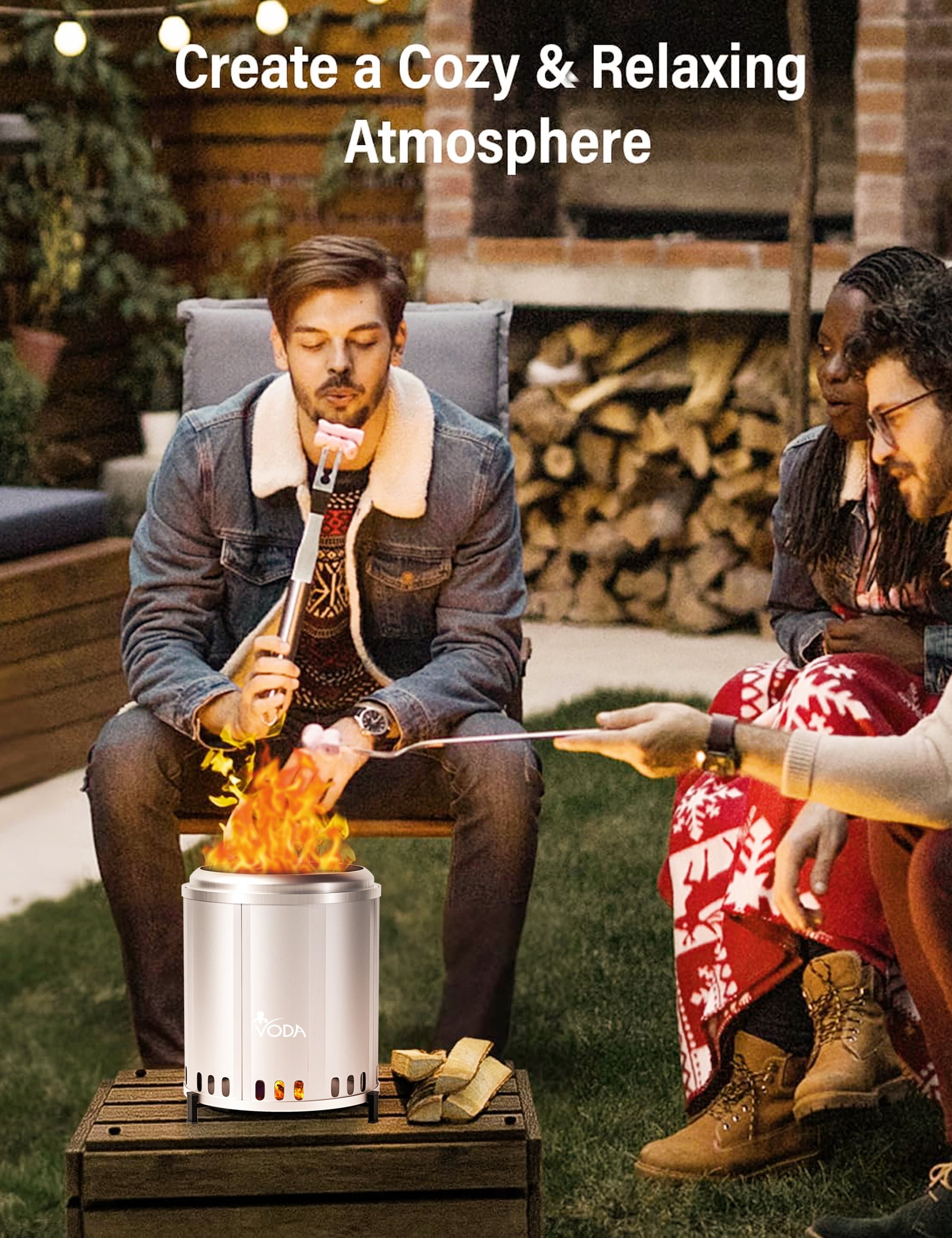 Smokeless Fire Pit, 12.5"*9" Tabletop Fire Pit, Outdoor Wood Burning Fire Pit, Portable Firepit with Stand for Outdoor and Patio Camp Hiking