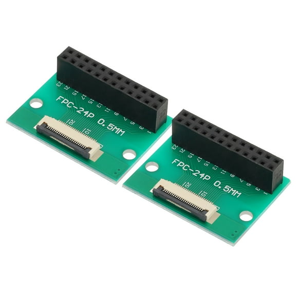 2pcs FFC FPC Connector Board 24 Pin 0.5mm Socket to 2.54mm Double Row Female Header Strip Adapter