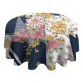 thumbnail image 4 of Pioneer Flower Floral Print Pattern Round Tablecloth 60"x60",Wrinkle Wipeable Table Cloth for Kitchen Dining Room Picnic Patio Party, 4 of 6