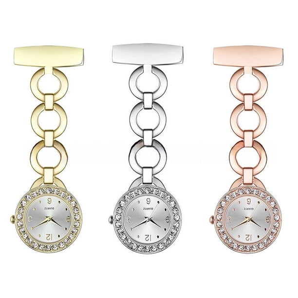 Reloj de bolsillo para enfermera, reloj de pecho rectangular con diamantes F008, reloj creativo para exámenes de estudiantes, reloj de alta gama con tendencia de moda