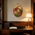 thumbnail image 5 of Oval Framed Wall Art Bird Sparrow Perched Among Vibrant Roses Vintage Style Canvas Wall Art Oval Vintage Wall Decor Prints Hanging Decor for Home Bedroom Living Room Office 8"x11.4", 5 of 7