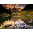 thumbnail image 2 of SMO 24x19 White Modern Wood Framed Museum Art Print Titled - Sunrise on the Maroon Bells-Rocky Mountains-near Aspen Colorado, 2 of 4