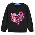 thumbnail image 4 of Odeerbi Toddler Girls Crewneck Sweatshirts Pullover Sweatshirts Children's Fall Winter Sweatshirt Heart Print Long Sleeve Sweater Top Black, 4 of 5
