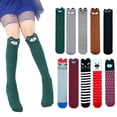thumbnail image 4 of Esaierr Toddler Kids Girls Knee High Socks Soft Cotton Soccer Socks 2-12T Thigh High Socks for Girls Compression Tube Socks 4 Pairs, 4 of 9