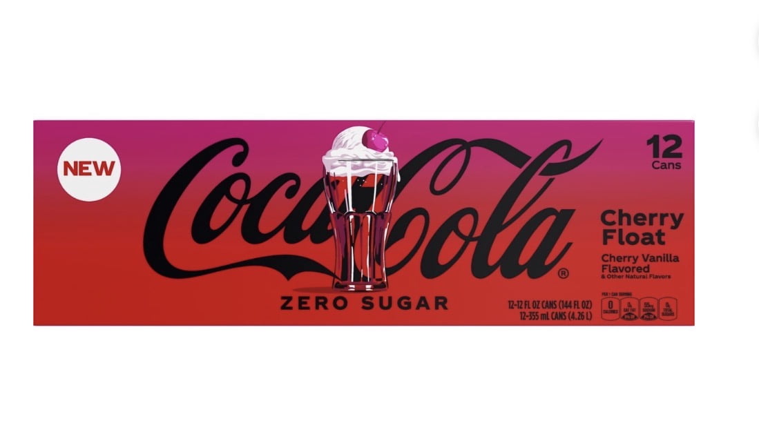 Coca-Cola Zero Sugar Cherry Float Soda Pop Fridge Pack Cans, 12 fl oz, 24 pack