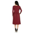thumbnail image 4 of 24/7 Comfort Apparel Women's Long Sleeve Fit and Flare Midi Dress, 4 of 4