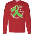 thumbnail image 3 of Inktastic Love and Care Mental Health Awareness Green Ribbon Long Sleeve T-Shirt, 3 of 5