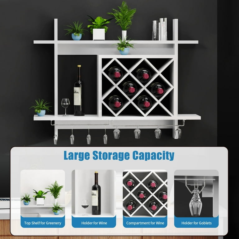 Wall Mount Wine Racks Bottle Holder Potted Plant Storage Stand