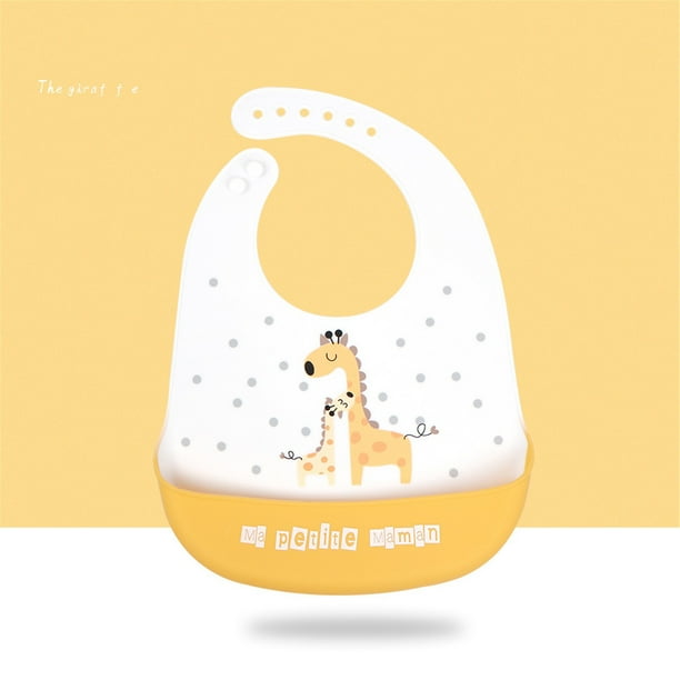 Fiudx Babero para Bebé, Material Suave a Prueba de Aceite, Diseño Fácil de Limpiar, Estampados Bonitos, Cuello Ajustable Según El Crecimiento, Apto para Comer, Dibujar, Viajar, Unisex, Apto para Bebé