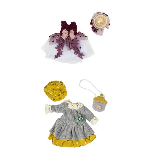 2 piezas 26cm Girl Doll Dress Set 1/6 Dress Up Ropa Accesorios Baoblaze Trajes De Muñeca