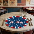 thumbnail image 5 of OAVQHLG3B American Flag Vases Flowers 4th of July Round Placemats Set of 4, 14 Inch Patriotic Memorial Day Round Table Mats for Dining Decoration, 5 of 6