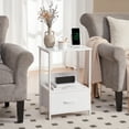 thumbnail image 4 of Eunos Night Stands for Bedroom, White Bedside Table with Charging Station and Storage Shelfs, 4 of 8