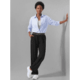 thumbnail image 2 of Rosvigor Plus Size Women Business Casual Yoga Pants Lightweight Straight Leg Stretch Work Pants Soft Lounge Travel Slacks with Pockets, 2 of 9
