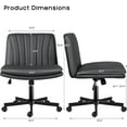 thumbnail image 2 of PUKAMI Criss Cross Legged Chair with Wheels,Comfy Armless Office Desk Chair,PU Leather Swivel Modern Makeup Vanity Chair,Height Adjustable Wide Seat Computer Task Chair for Home Office(Grey), 2 of 14