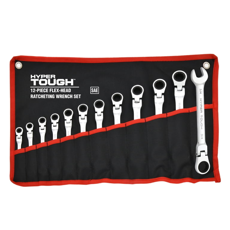 Free Shipping! Hyper Tough 12 Piece SAE Flex Head Ratcheting
