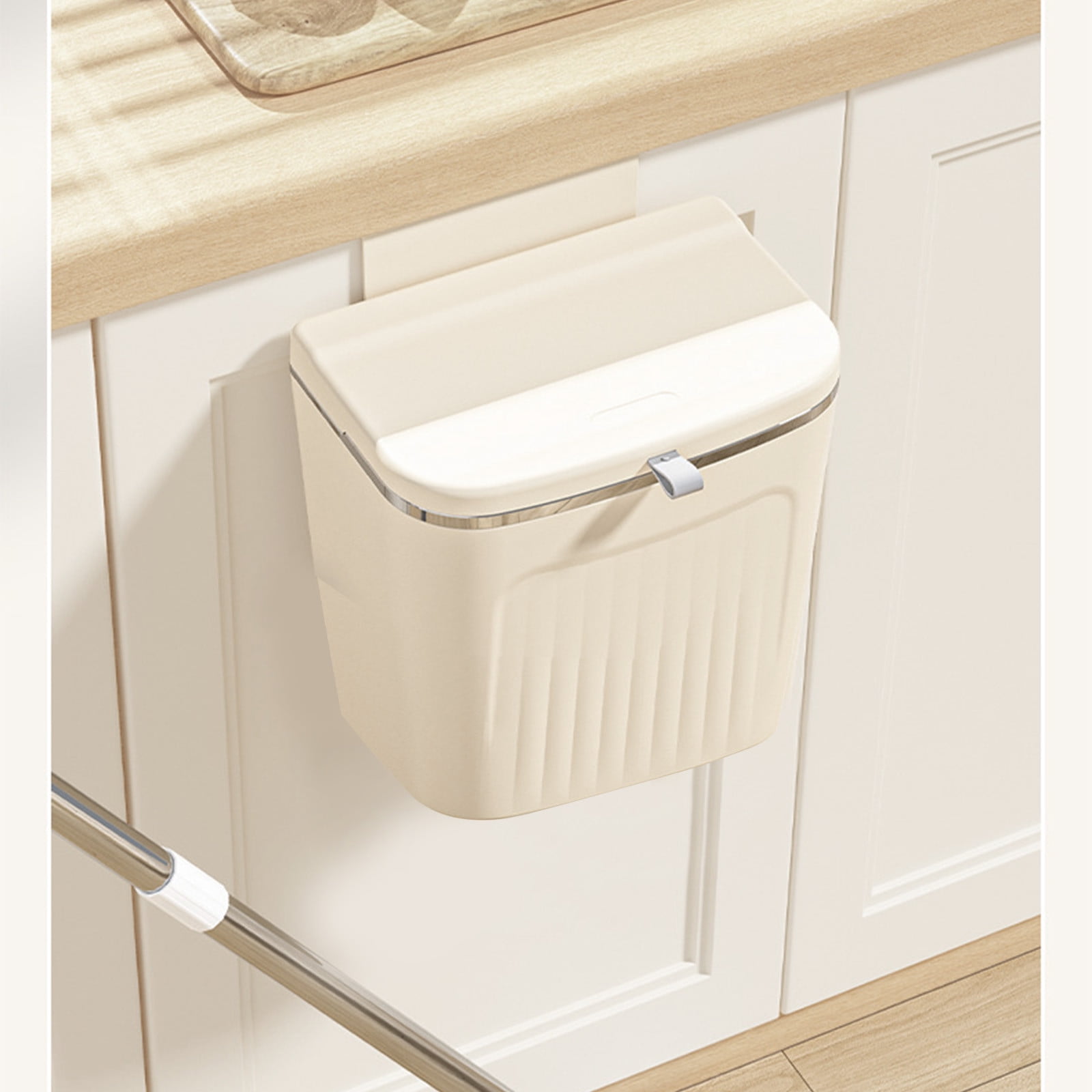 Jubipavy Hanging Trash Can with Lid Kitchen Cabinet Door Hanging Trash Can Cover Cabinet Trash Can Door Hanging Trash Can Under Sink Door Trash Can RV Bathroom