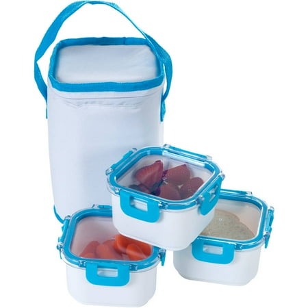 Classic Cuisine Portable 3-Piece Food Storage Set with Insulated Bag