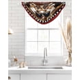 thumbnail image 4 of Waterfall Valances for Windows, Red Chef Kitchen Sheer Valance Curtains, Kitchen Gourmet Black Plaid Vintage Rod Pocket Elegant Swag Valances for Living Room Bedroom, 47.2"x38.5", 1 Panel, 4 of 8