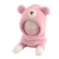 thumbnail image 3 of Xdegoge Kids Beanie Hat Mask Scarf Set 3 in 1 Plush Fleece Knitted Thermal Cute Bear Face Cover Caps Winter Warm Thick Fluffy Neck Warmer Cold Weather Outdoor Balaclava, 3 of 3