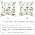 thumbnail image 2 of Brown Blue Floral Pillow Covers 18x18 Set of 2 Cute Botanical Print Vintage FlowerLeave Decorative Throw Pillows Fall Seasonal Pillowcase Cotton Square Cushion Cover Decor, 2 of 6