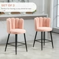 thumbnail image 4 of HOMCOM Tabourets de Bar Ensemble de 2, Tabourets de Comptoir avec Dossier, Rose, 4 of 10