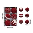 thumbnail image 3 of 6 Pcs Flocked Christmas Ball Ornaments 3.15 in, Velvet Tree Baubles Set with Hanging Cord for Holiday Decor, 3 of 6