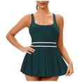 thumbnail image 1 of Riforla Maillots de Bain pour Femmes Robe de Bain Fendue Dos Nu Triangle Maillot de Bain de Plage avec Blocs de Couleur Maillot de Bain pour Femmes Vert G, 1 of 4