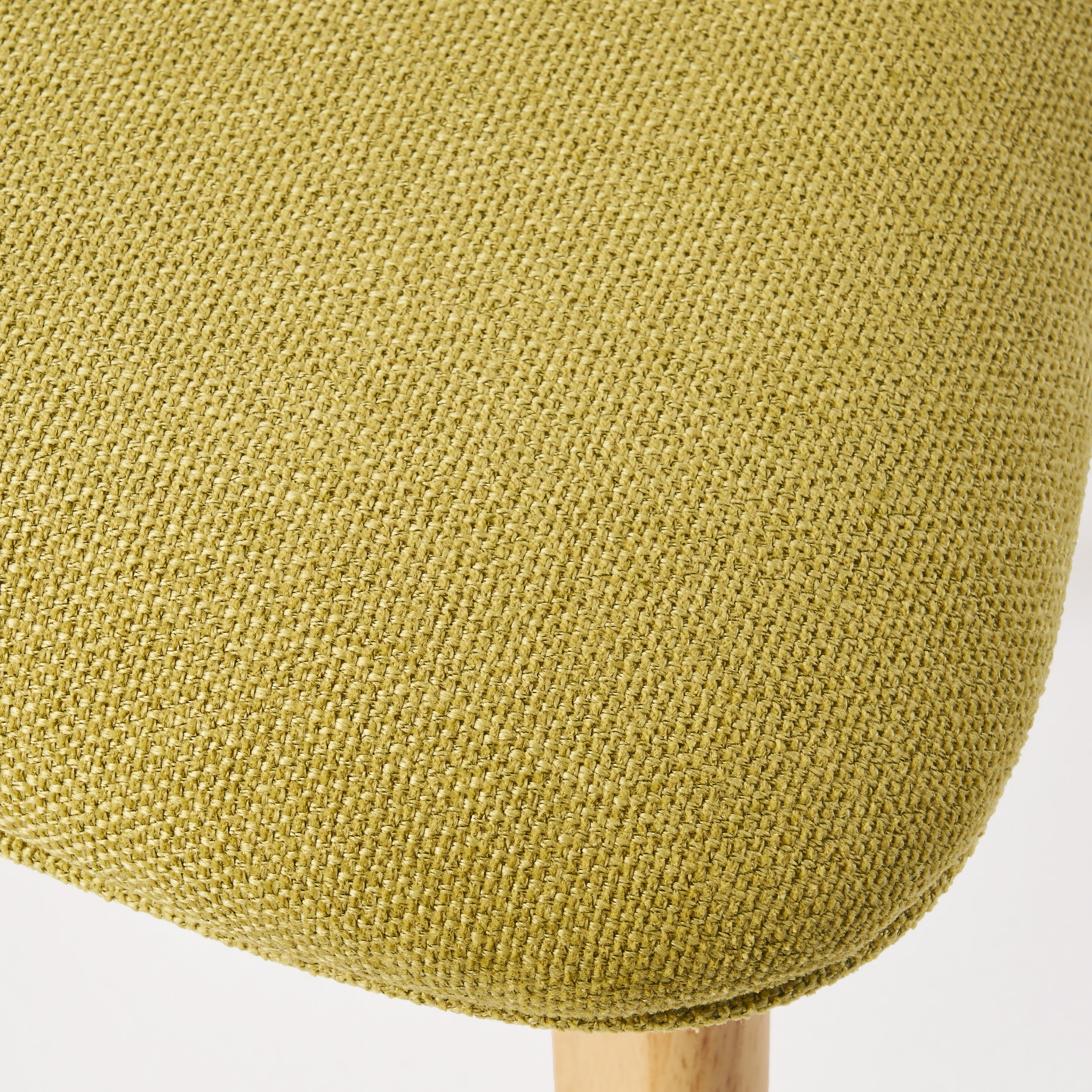 Noble House Sadie Mid-Century Fabric Dining Chairs, Set of 2, Natural Oak, Green Tea