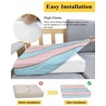 thumbnail image 5 of Pink Blue Wood Grain Sofa Couch Cushion Covers Washable, Removable Stretchable Sectional Couch Covers, Farmhouse Country Shabby Striped Slipcovers for L & T Shape Sofa Furniture Protector L Size 1 pc, 5 of 7