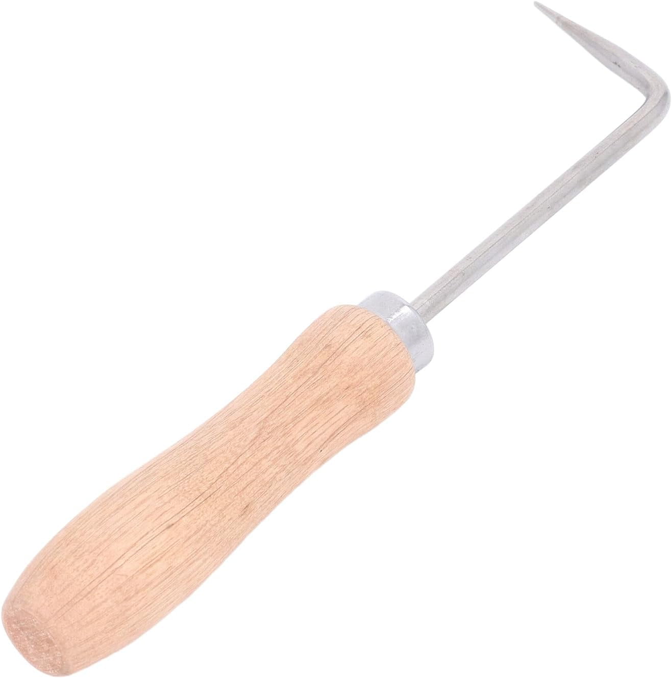 ABPETE Weld Seam Crochet, 6mm Diameter Wood Handle Hot Welding Crochet High Speed Steel Seam Tester Seam Needle for Roofing PVC TPO EPDM, WeldingAccessory