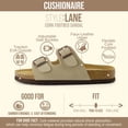 thumbnail image 3 of Cushionaire Lane Cork Footbed Sandals for Women – Comfortable Double Buckle Slip-On with Genuine Suede Footbed & Arch Support Slides for Women Footwear, 3 of 18
