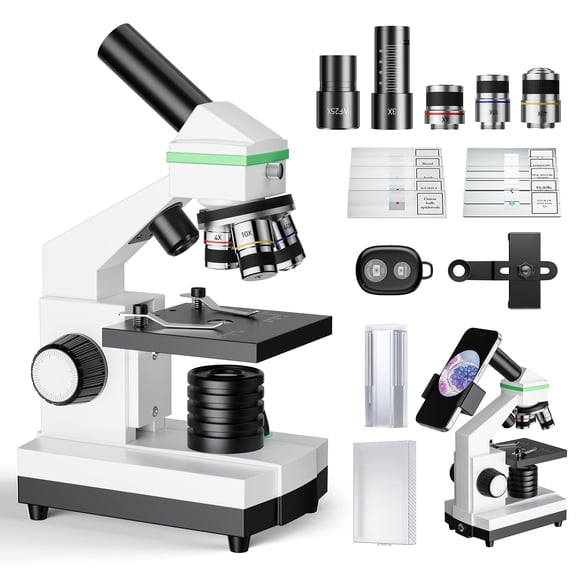 Microscope for Adults Professional, Compound Microscope for Kids 8-12, 100X-3000X High-Power Biological Microscope for Students, School Lab & Home Ed
