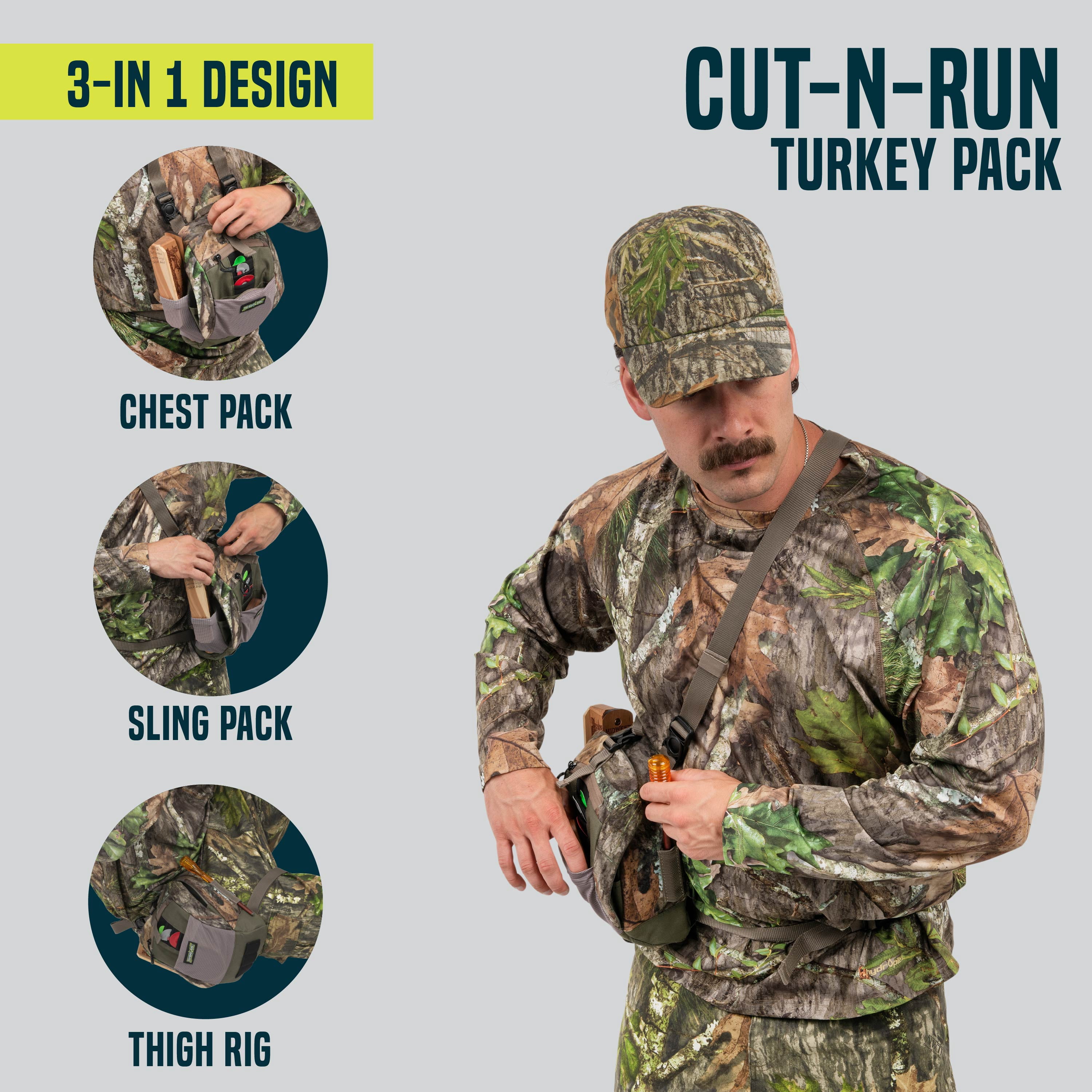 Allen Company Shocker Cut-N-Run Turkey Hunting Game Chest Pack and Sling Bag